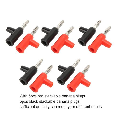 Banana Plug Connector Stackable Banana Jack Banana Terminal 10pcs Brass ABS for Security Accessories with 5 Red and 5 Black Plugs in Saudi Arabia