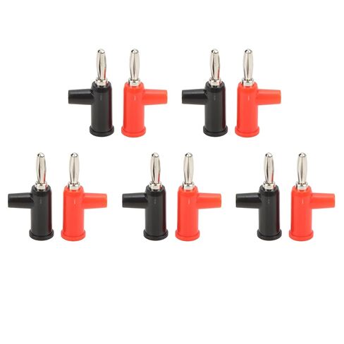 Banana Plug Connector Stackable Banana Jack Banana Terminal 10pcs Brass ABS for Security Accessories with 5 Red and 5 Black Plugs in Saudi Arabia