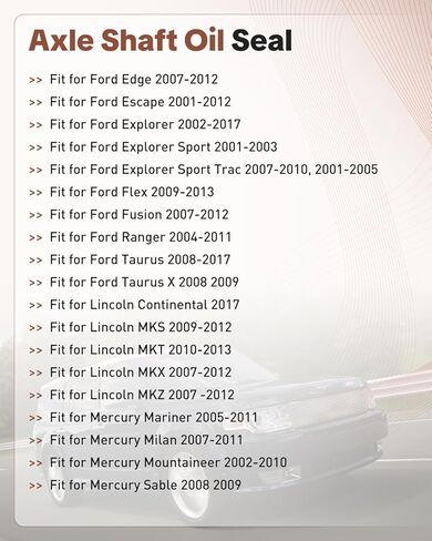 5L8Z-4B416-AA Axle Shaft Oil Seal Fit for Ford Edge Escape Explorer Sport Trac Flex Fusion Ranger Taurus X Lincoln Mercury #5L8Z4B416AA in Saudi Arabia