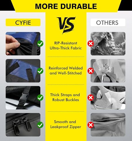 Cyfie Car Rooftop Cargo Carrier Bag, 15 Cubic Feet Waterproof Heavy Duty 420D Oxford Cloth Car Roof Luggage Cargo Storage Bag for All Vehicles with/Without Rack, Includes Anti-Slip Mat, 8 Door Hooks in Saudi Arabia