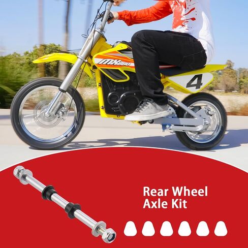 KAMIER Rear Wheel Axle Bolt with Lock Nut Kit Replacement for Razor MX500 MX650 SX500 Mcgrath Dirt Rocket Bike Rear Wheels Kids Electric Off Road Motocross Mini Pit Dirt Bike Heavy Duty Parts in Saudi Arabia