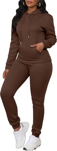 LovelyWholesale Womens Sweatsuits 2 Piece Set Hoodie Sweatshirts and Jogger Sets in Kuwait