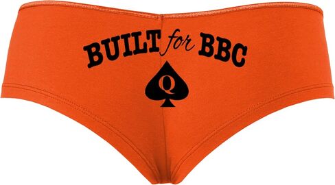 Knaughty Knickers Built For BBC Queen Of Spades Pawg Black Cock Lover Orange Boyshort Panties With Adult Design in Saudi Arabia