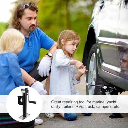 PRETYZOOM دعامة تثبيت جاك المقطورة اليدوية سعة تحميل 900 كجم دعم الجانب الأسود للرياح RV لأرجل رفع العربة واليخوت in Saudi Arabia