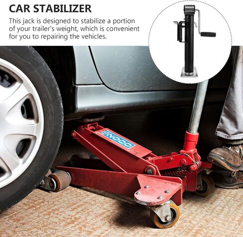 Manual Side Crank Trailer Jack 900kg Load Capacity, Black Support Bracket for Rv Leveling, Yacht Accessories, Portable Auto Supporting Jack for Camping and Travel in Saudi Arabia