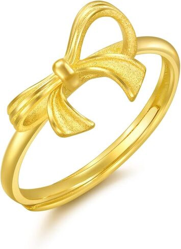 CHOW SANG SANG 999.9 24K Gold Essence Butterfly Bow Adjustable Stackable Ring for Women 95306R in Saudi Arabia