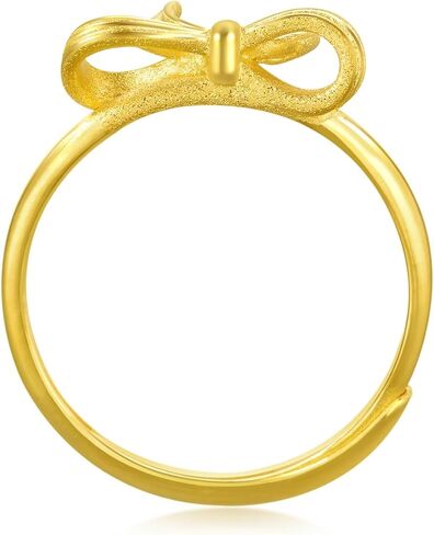 CHOW SANG SANG 999.9 24K Gold Essence Butterfly Bow Adjustable Stackable Ring for Women 95306R in Saudi Arabia
