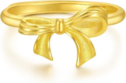 CHOW SANG SANG 999.9 24K Gold Essence Butterfly Bow Adjustable Stackable Ring for Women 95306R in Saudi Arabia