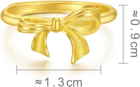 CHOW SANG SANG 999.9 24K Gold Essence Butterfly Bow Adjustable Stackable Ring for Women 95306R in Saudi Arabia