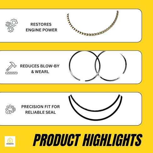 24‑108‑14‑S مجموعة حلقات المكبس 24 108 14 S 2410814S متوافقة مع Kohler CH25 CV25 2 حزم 2 مجموعتين من حلقات المكبس in Kuwait