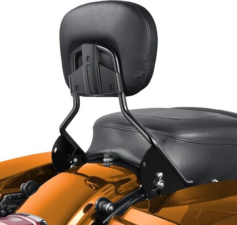 مسند ظهر للركاب PBYMT، مسند ظهر خلفي قابل للفصل، شريط سيسي سريع الفك مناسب لدراجات Harley Davidson Touring Street Glide Road Glide Road King Electra Glide 2009-2024، أسود بالكامل (أسود) in Kuwait