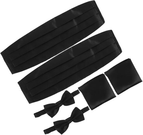 BESPORTBLE 6Pcs Male Cummerbund Set with Pre Tied Bow Tie Pocket Square Elegant Formal Accessories for Weddings Special Occasions Comfortable Fit Timeless Design in Saudi Arabia