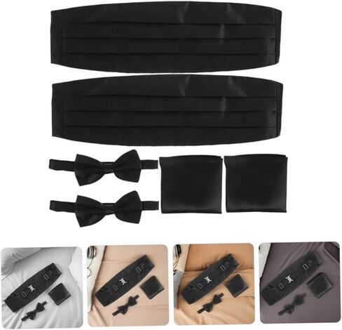 BESPORTBLE 6Pcs Male Cummerbund Set with Pre Tied Bow Tie Pocket Square Elegant Formal Accessories for Weddings Special Occasions Comfortable Fit Timeless Design in Saudi Arabia