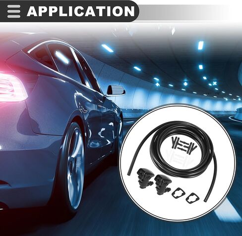 طقم خرطوم غسالة الزجاج الأمامي Motoforti، لسيارة جيب جراند شيروكي 2013-2016 2019-2021، بلاستيك، مع خرطوم سائل غسيل 3 أمتار 12 قطعة موصلات خرطوم، أسود، 15 قطعة in Kuwait