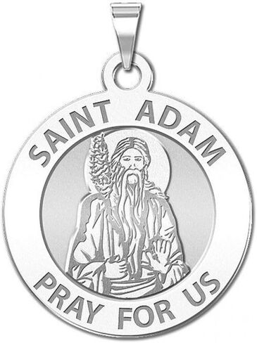PicturesOnGold.com Saint Adam Round Religious Medal - - 2/3 Inch Size of Dime, Sterling Silver in Saudi Arabia