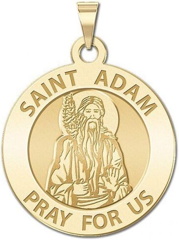 PicturesOnGold.com Saint Adam Round Religious Medal - - 2/3 Inch Size of Dime, Sterling Silver in Saudi Arabia