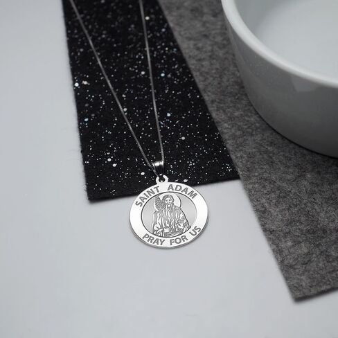 PicturesOnGold.com Saint Adam Round Religious Medal - - 2/3 Inch Size of Dime, Sterling Silver in Saudi Arabia