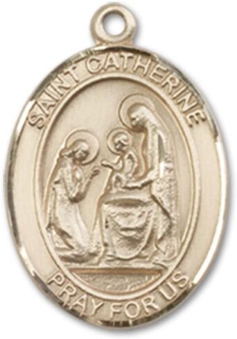 Bonyak Jewelry 14k Yellow Gold-Filled St. Catherine of Siena Pendant, Size 3/4 x 1/2 inches - Catholic Inspirations in Saudi Arabia