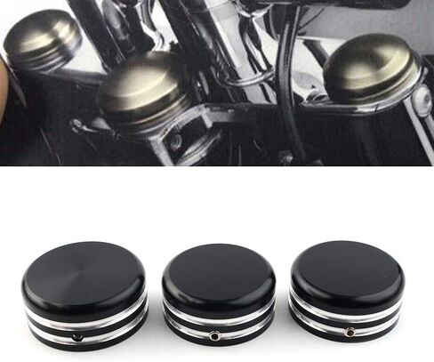 GZYF Motorbike Upper Fork Stem Nut Cover Caps for Harley for Sportster 883 Iron Low XL883L 1986-2017, Black & Chrome in Saudi Arabia