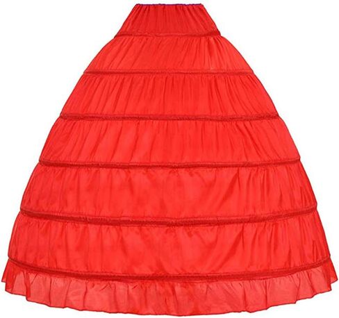 WOWBRIDAL Women 6 Hoop Crinoline Petticoat Underskirt for Quinceanera Dress Wedding Gown in Kuwait