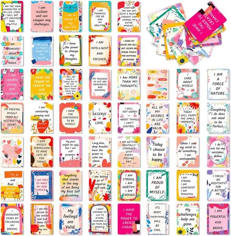 بطاقات تأكيد ديبوسيم 50 قطعة، بطاقات تحفيزية وملهمة يومية للنساء، هدايا للنساء والأصدقاء والرعاية الذاتية in Kuwait