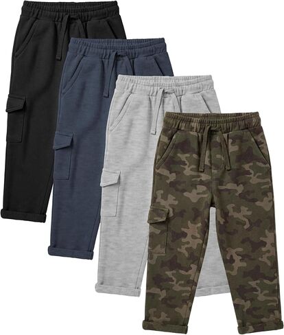 Andrew Scott Kids French Terry Joggers | 100% Cotton | Drawstring & Pockets Pants | Boys Girls | Multi Packs & Colors in Kuwait