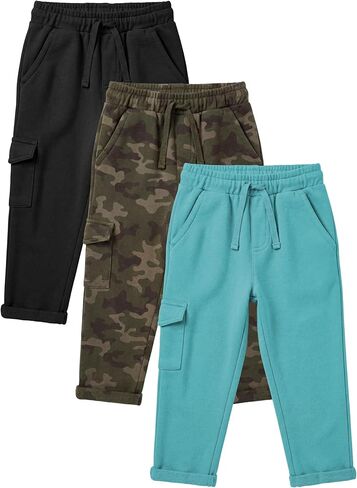 Andrew Scott Kids French Terry Joggers | 100% Cotton | Drawstring & Pockets Pants | Boys Girls | Multi Packs & Colors in Saudi Arabia