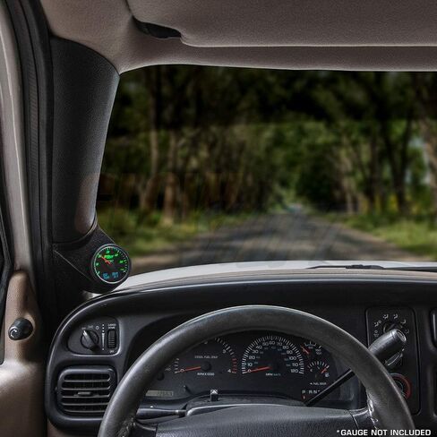 جراب قياس عمود واحد أسود من GlowShift متوافق مع دودج رام كومينز 1500 2500 3500 1998-2002 - يتصاعد (1) 2-3/8 بوصة (60 مم) مقياس إلى عمود A للشاحنة in Kuwait