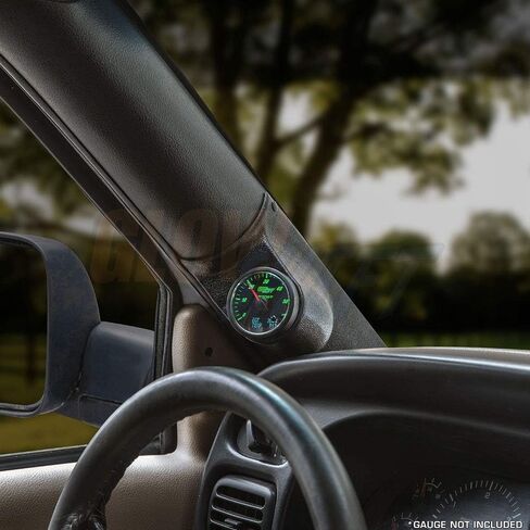 جراب قياس عمود واحد أسود من GlowShift متوافق مع دودج رام كومينز 1500 2500 3500 1998-2002 - يتصاعد (1) 2-3/8 بوصة (60 مم) مقياس إلى عمود A للشاحنة in Kuwait