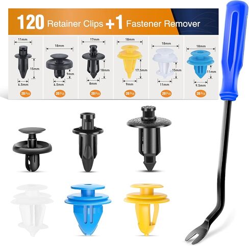 GOOACC 100PCS Nylon Push-Type Automotive Clips Rivet Retainer Fender Bumper Fasteners Clips for Toyota #52161-02020 9mm,1PC Bonus Fastener Remover in Saudi Arabia