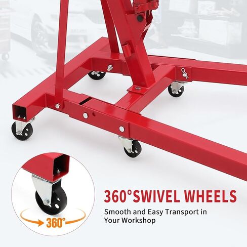 رافعة محرك هيدروليكي قابلة للطي 2 طن، أداة تسوية الحمل، سعة 4400 رطل، منتقي الكرز عالي التحمل، 6 عجلات دوارة، مضخة هيدروليكية قابلة للتعديل (0.5 طن - 2 طن) لمستودع ورشة عمل المرآب in Kuwait