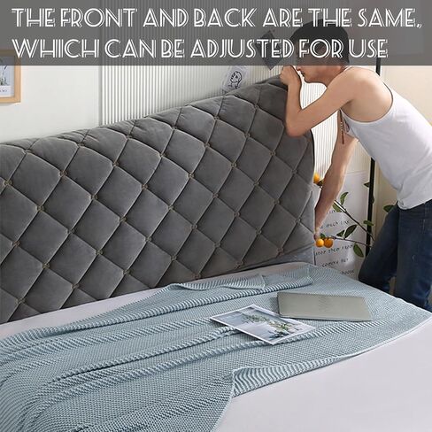 Thicken Bed Headboard Cover, Universal Stretch Bed Headboard Cover for Full Queen Cal King Size, Washable Quilted Bed Headboard Slipcover Dustproof Protector Cover for Bedroom Bed Headboard(A-Rose Red in Saudi Arabia