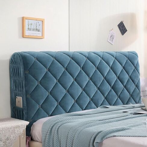 Thicken Bed Headboard Cover, Universal Stretch Bed Headboard Cover for Full Queen Cal King Size, Washable Quilted Bed Headboard Slipcover Dustproof Protector Cover for Bedroom Bed Headboard(A-Rose Red in Saudi Arabia