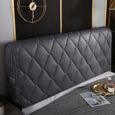 Thicken Bed Headboard Cover, Universal Stretch Bed Headboard Cover for Full Queen Cal King Size, Washable Quilted Bed Headboard Slipcover Dustproof Protector Cover for Bedroom Bed Headboard(A-Rose Red in Saudi Arabia