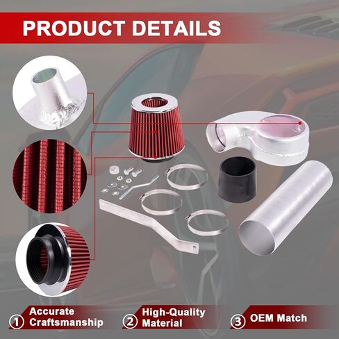 SIDG22RD03B Cold Air Intake Kit Compatible with Dodge Ram 1500 2500 3.9 5.2 5.9 V6 V8 ，Replace SI-DG-22RD-03-B in Kuwait