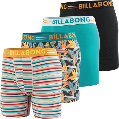 Billabong Mens Underwear 4 Pack Nylon Performance Boxer Briefs for Men in Saudi Arabia