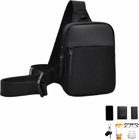 حقيبة كروس خفيفة الوزن مقاومة للماء، منظم متعدد الجيوب للهاتف والمفاتيح والأساسيات - حزمة صغيرة للجنسين للمشي لمسافات طويلة والتنقل وركوب الدراجات in Kuwait