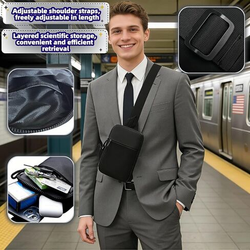 حقيبة كروس خفيفة الوزن مقاومة للماء، منظم متعدد الجيوب للهاتف والمفاتيح والأساسيات - حزمة صغيرة للجنسين للمشي لمسافات طويلة والتنقل وركوب الدراجات in Kuwait