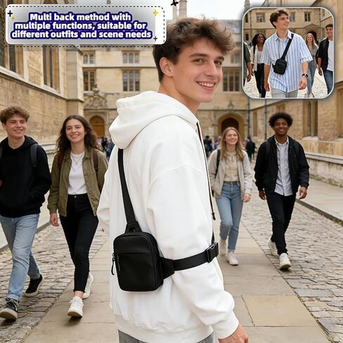 حقيبة كروس خفيفة الوزن مقاومة للماء، منظم متعدد الجيوب للهاتف والمفاتيح والأساسيات - حزمة صغيرة للجنسين للمشي لمسافات طويلة والتنقل وركوب الدراجات in Kuwait