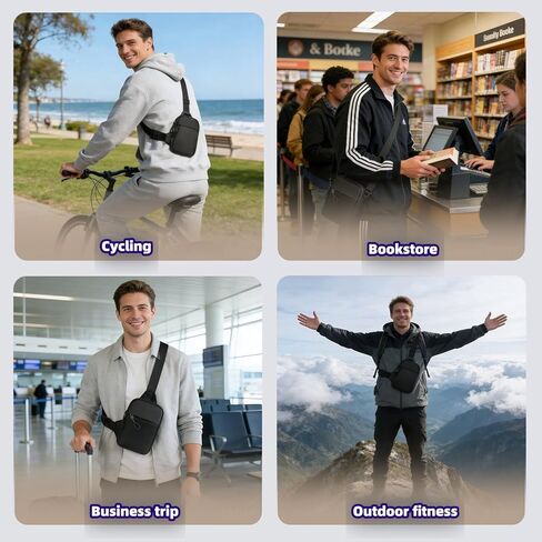 حقيبة كروس خفيفة الوزن مقاومة للماء، منظم متعدد الجيوب للهاتف والمفاتيح والأساسيات - حزمة صغيرة للجنسين للمشي لمسافات طويلة والتنقل وركوب الدراجات in Kuwait