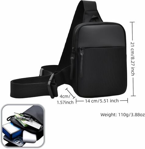 حقيبة كروس خفيفة الوزن مقاومة للماء، منظم متعدد الجيوب للهاتف والمفاتيح والأساسيات - حزمة صغيرة للجنسين للمشي لمسافات طويلة والتنقل وركوب الدراجات in Kuwait