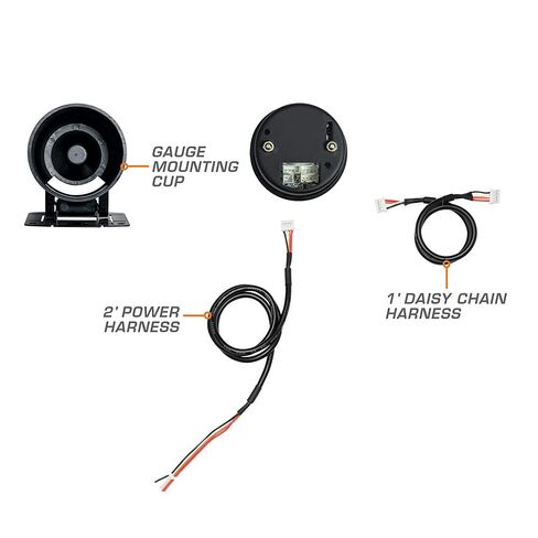 مقياس الفولتميتر GlowShift Elite 10 ألوان - نطاق الجهد 8-18 فولت - قرص أسود - عدسة ملونة - وظيفة استدعاء الذروة - 2-1/16 بوصة 52 مم in Saudi Arabia