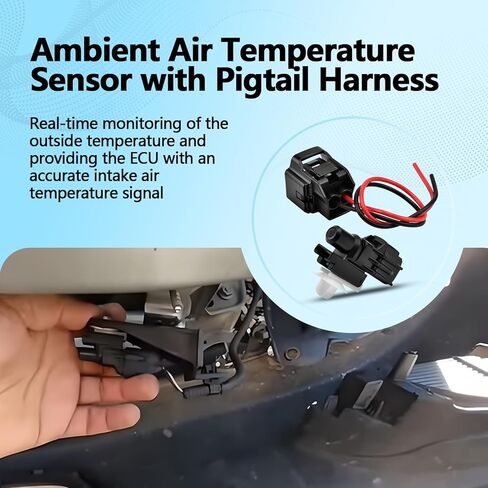 Ambient Air Temperature Sensor with Pigtail Harness Compatible with Jaguar XF F-PACE XJ, Toyota Land Cruiser Highlander, Lexus RX 350 GX 460 LS 460 Replaces 88790-22131 88625-32171 in Saudi Arabia