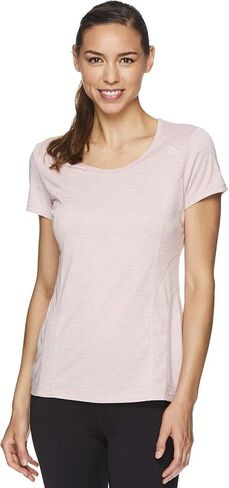 Reebok Womens Varigated Heathered Basic T-Shirt R055 M, Pink, Medium in Saudi Arabia