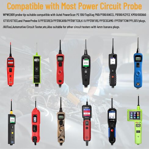 2 Pack Probe Tip 4Mm Banana Jack 3 Probe Accessories Compatible with Power Circuit Probe Kit, Use for Autel and Other Brands Automotive Circuit Tester Electrical System Diagnosis in Saudi Arabia