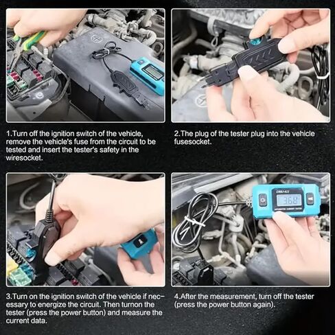 Automotive Circuit Fault Probe Tester,Portable High-Precision 20a 48v Car Circuit Probe Tester,Relay Tester 12v Car Relay Tester,with Led Display & Front Lighting,Car Relay Fuse Blade Checker in Kuwait