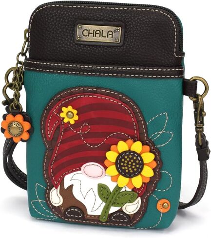 محفظة الهاتف الخليوي CHALA Crossbody | حقيبة يد نسائية متعددة الألوان بحزام قابل للتعديل (فيروزي _ جنوم) in Saudi Arabia