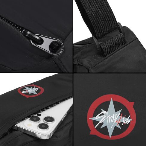 حقيبة كروس SKZZ Merch خفيفة الوزن مقاومة للماء للاستخدام اليومي، حقيبة حبال للأطفال، تصميم مدمج أنيق مثالي للمعجبين والأساسيات اليومية in Kuwait