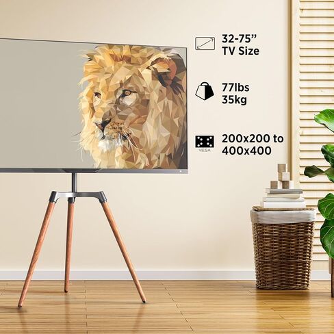 ProMounts Modern Exhibition TV Stand Mount for 42-84 inch LED LCD OLED Plasma Flat and Curved TV Screens, 4 Leg Modern Studio TV Stand Holds 99 lbs, Max VESA 600x400 in Kuwait