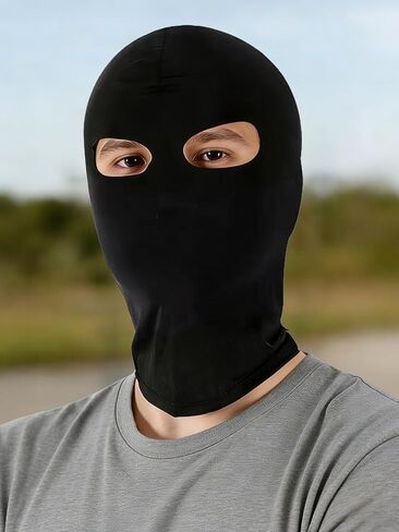 Double Hole Ultra Thin Headgear Mask, Unisex Mask, Suitable for Motorcycle Riding, Cycling, Skiing and Other Scenarios Black in Saudi Arabia